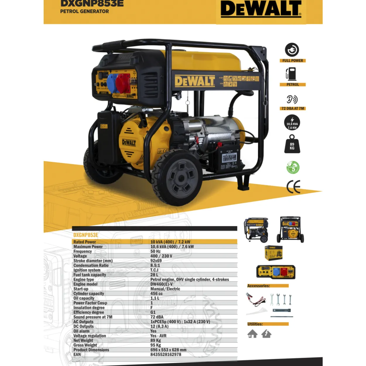 Aggregaatti DeWalt DXGNP853E