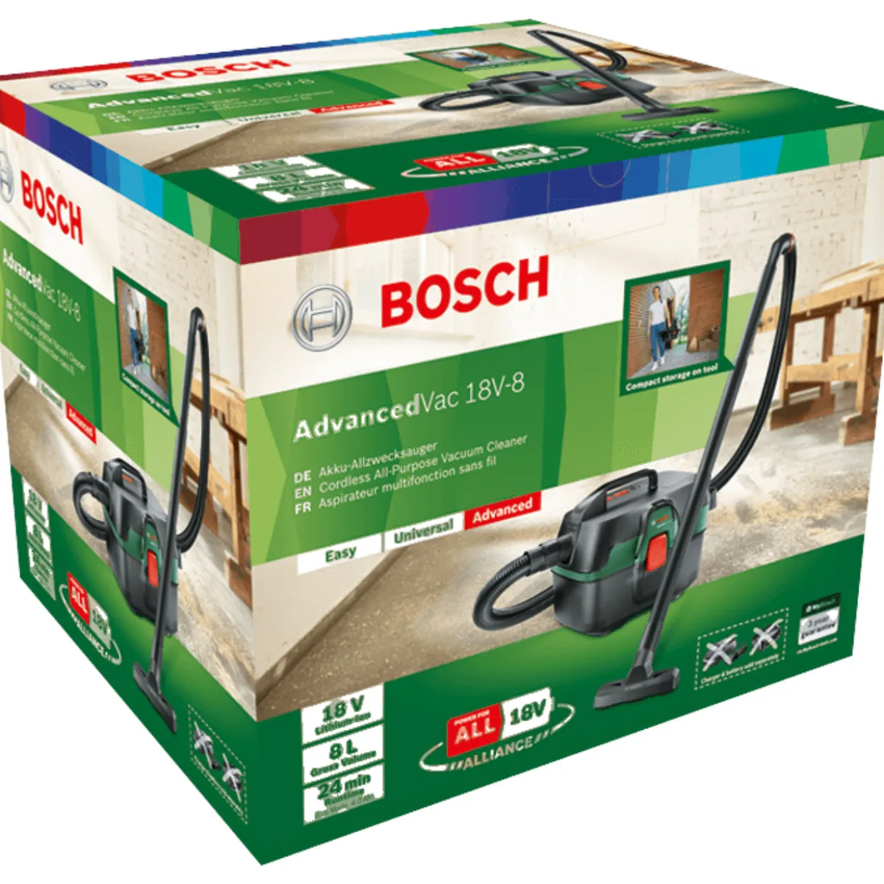 Akkuimuri Bosch AdvancedVac 18V-8 Solo