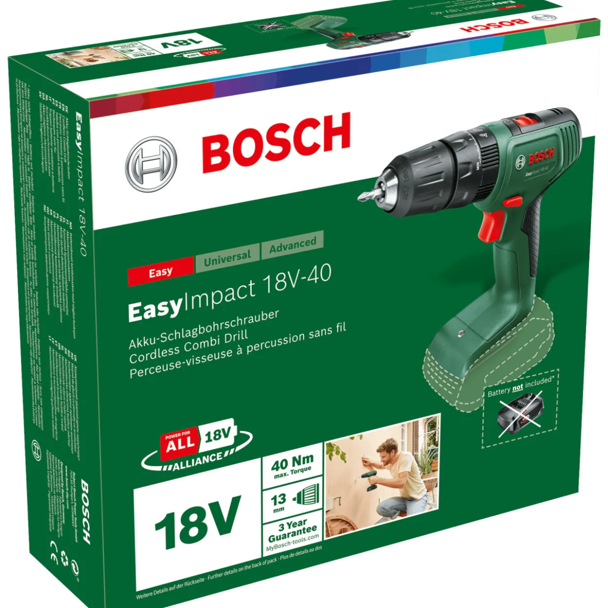 Akkuiskuporakone Bosch EasyImpact 18V Solo