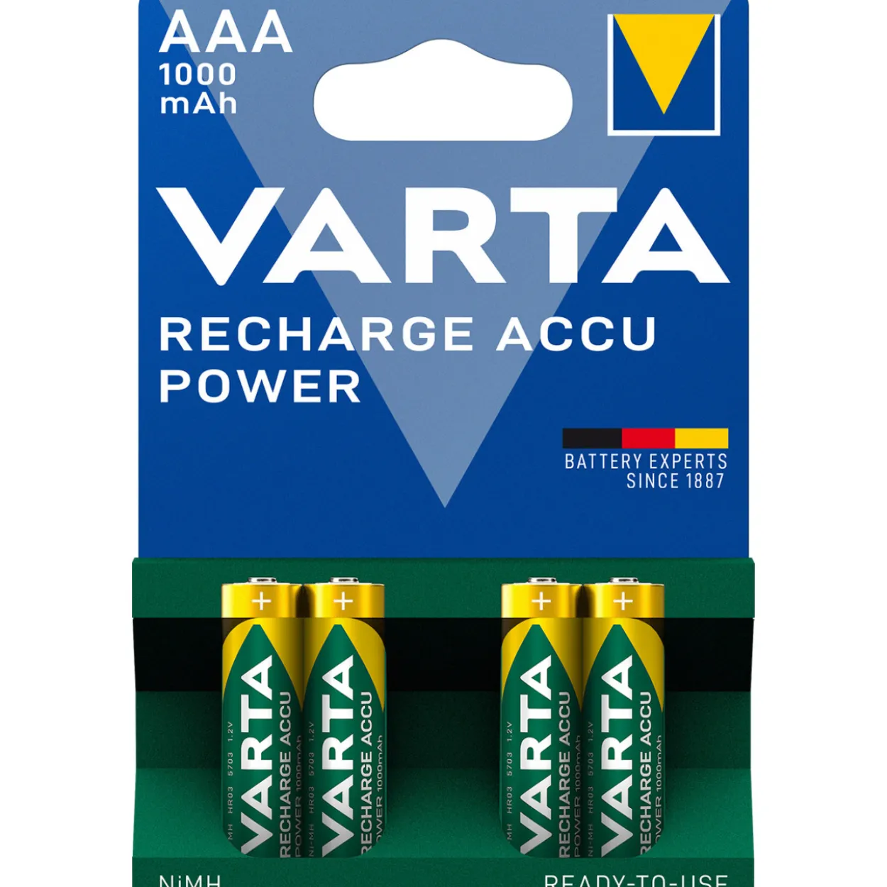 Akkuparisto AAARecharge Accu Power 1000 mAh, 4 kpl