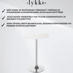 Baaripöytä Lykke Comfort valkoinen