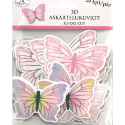 3D-Askartelukuvio perhonen 24 kpl