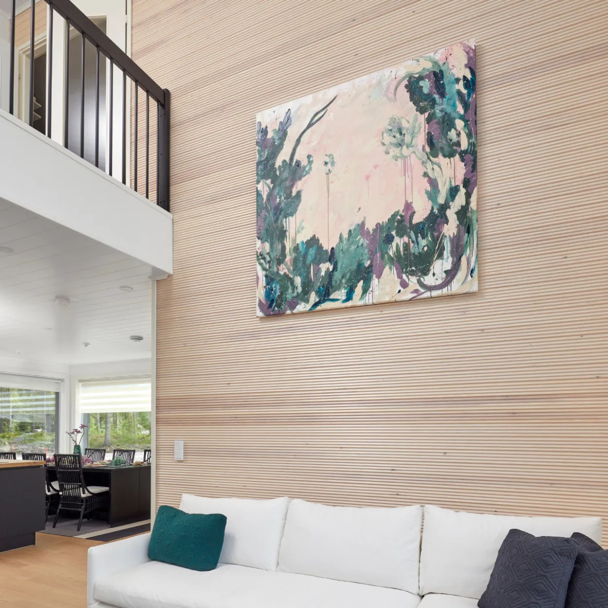 Dyyni-paneeli Cent 15x90x3300, Mänty, Valkolakattu, 5 kpl