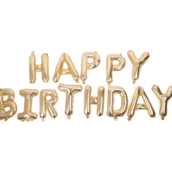 Foliopallobanneri Let's Party Happy Birthday kulta