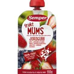 Hedelmäsmoothie Semper 110 g Fruktmums mansikka 6 kk