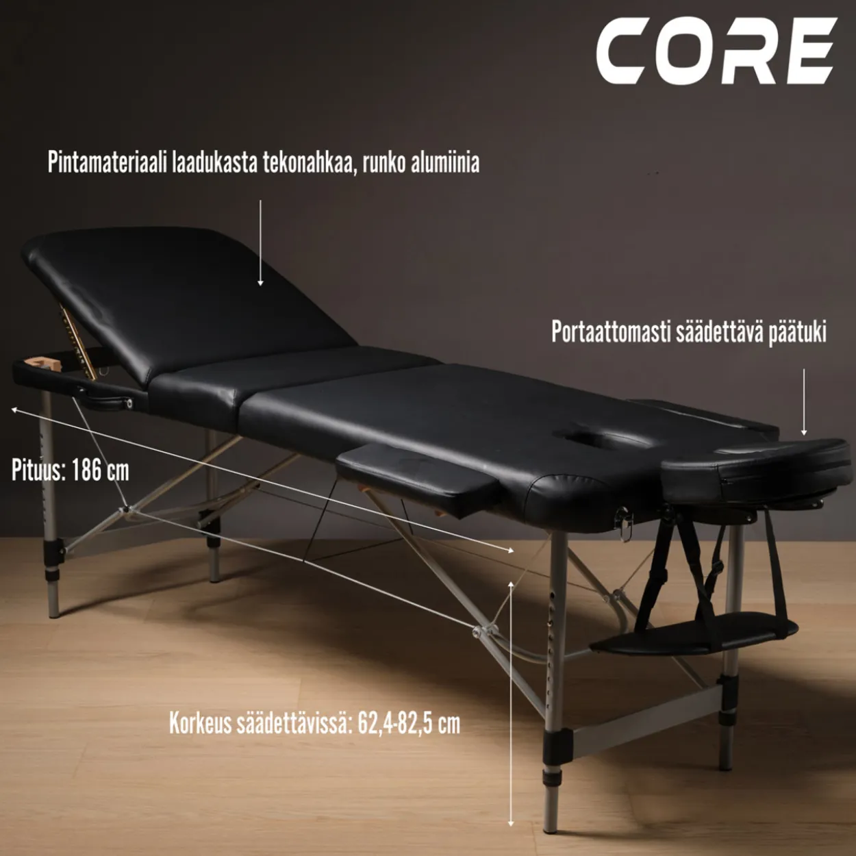Hierontapöytä Core A300 musta