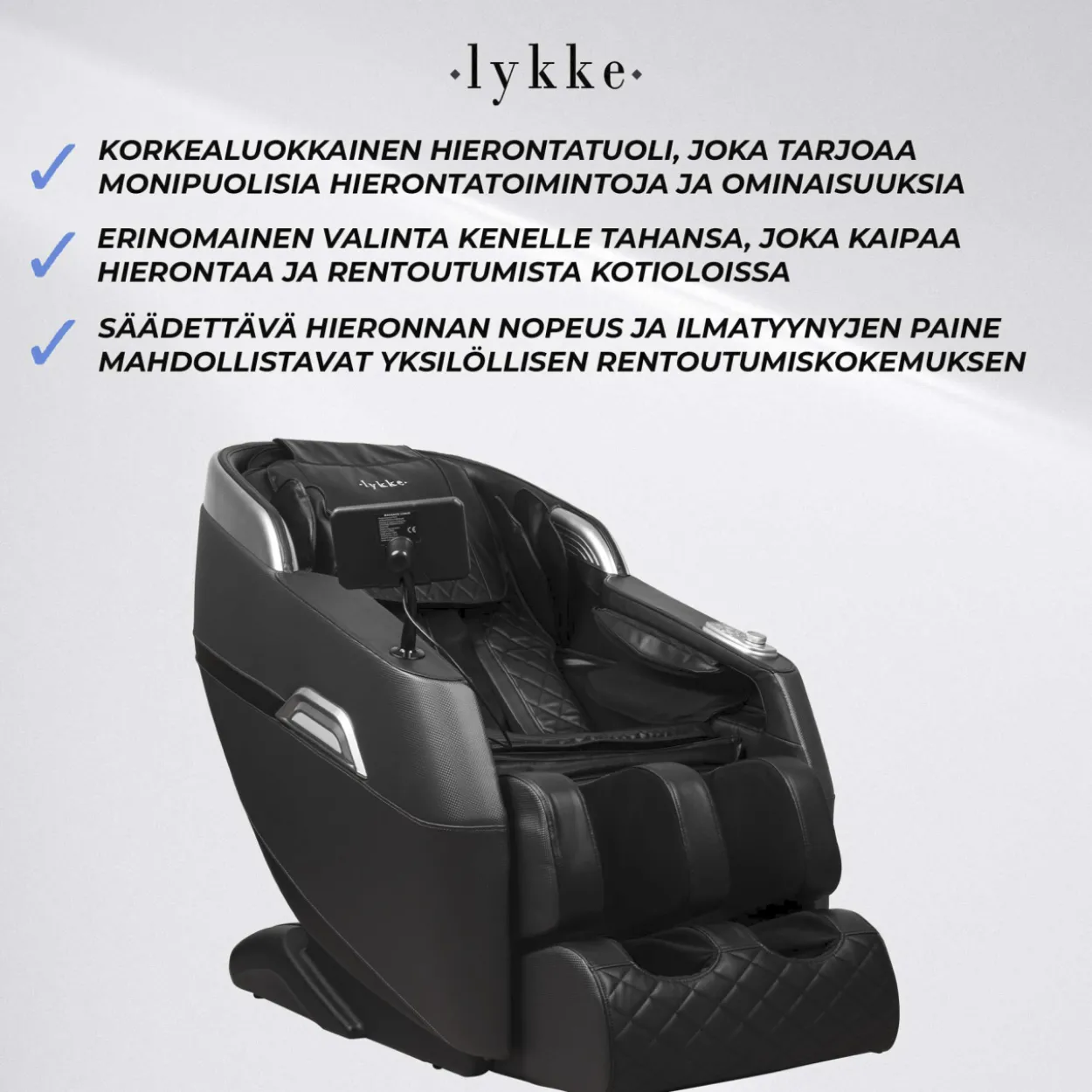 Hierontatuoli Lykke Premium musta