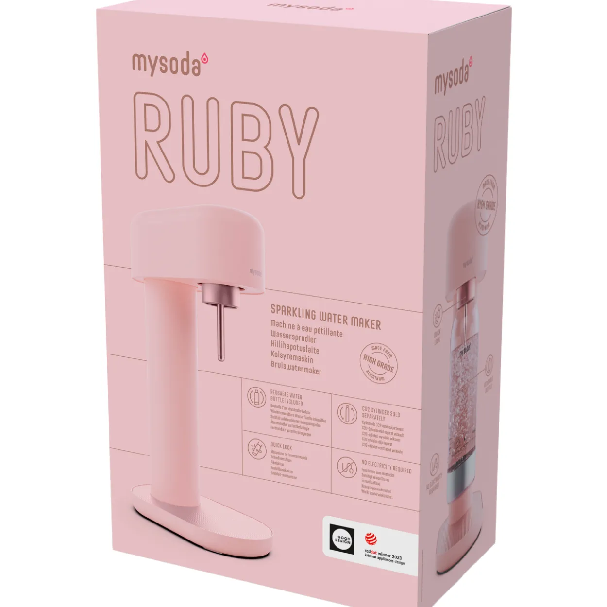 Hiilihapotuslaite Mysoda Ruby 2, vaaleanpunainen