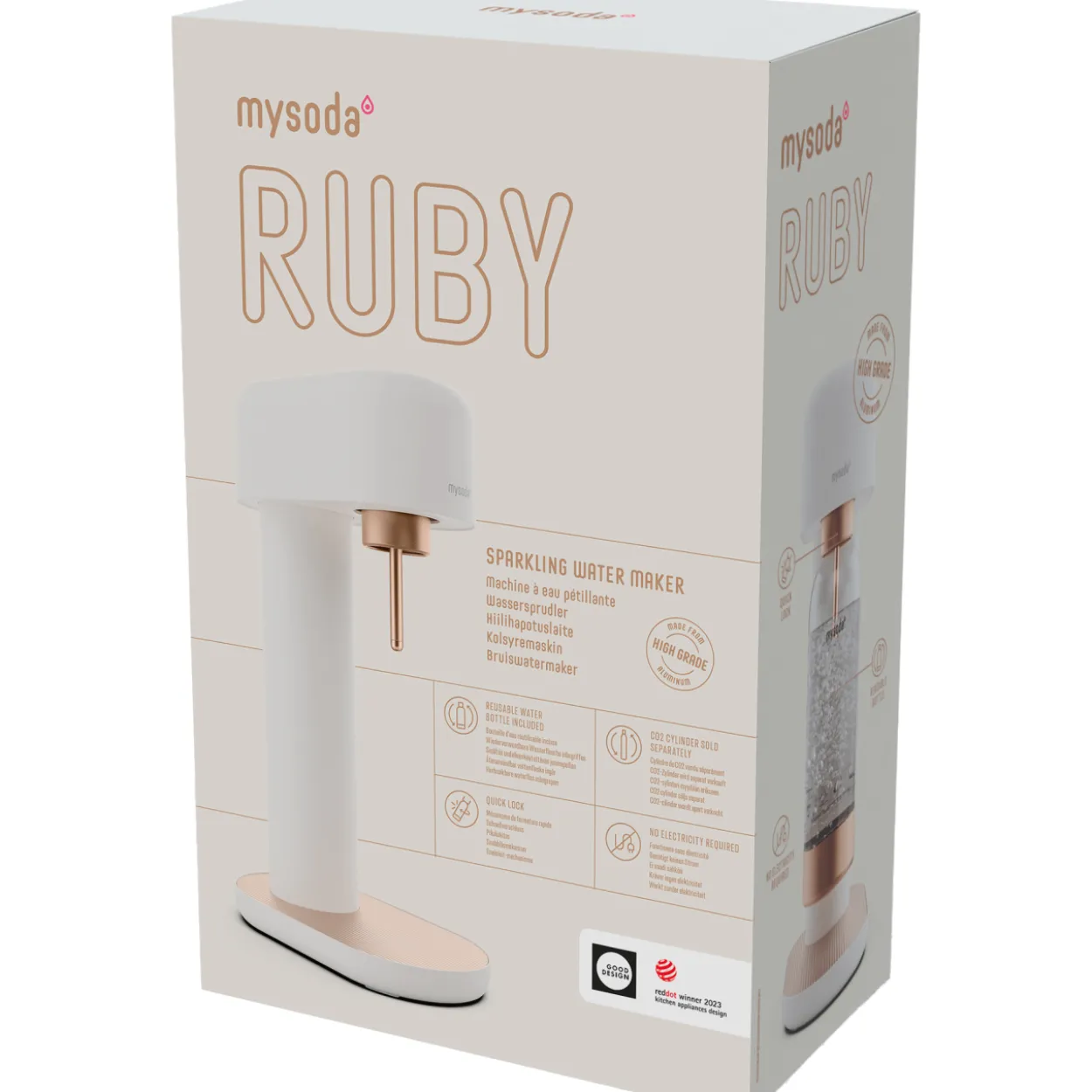 Hiilihapotuslaite Mysoda Ruby 2, valkoinen/kupari
