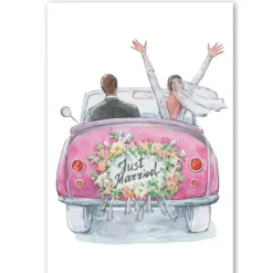 Hääkortti AmandaB Just Married