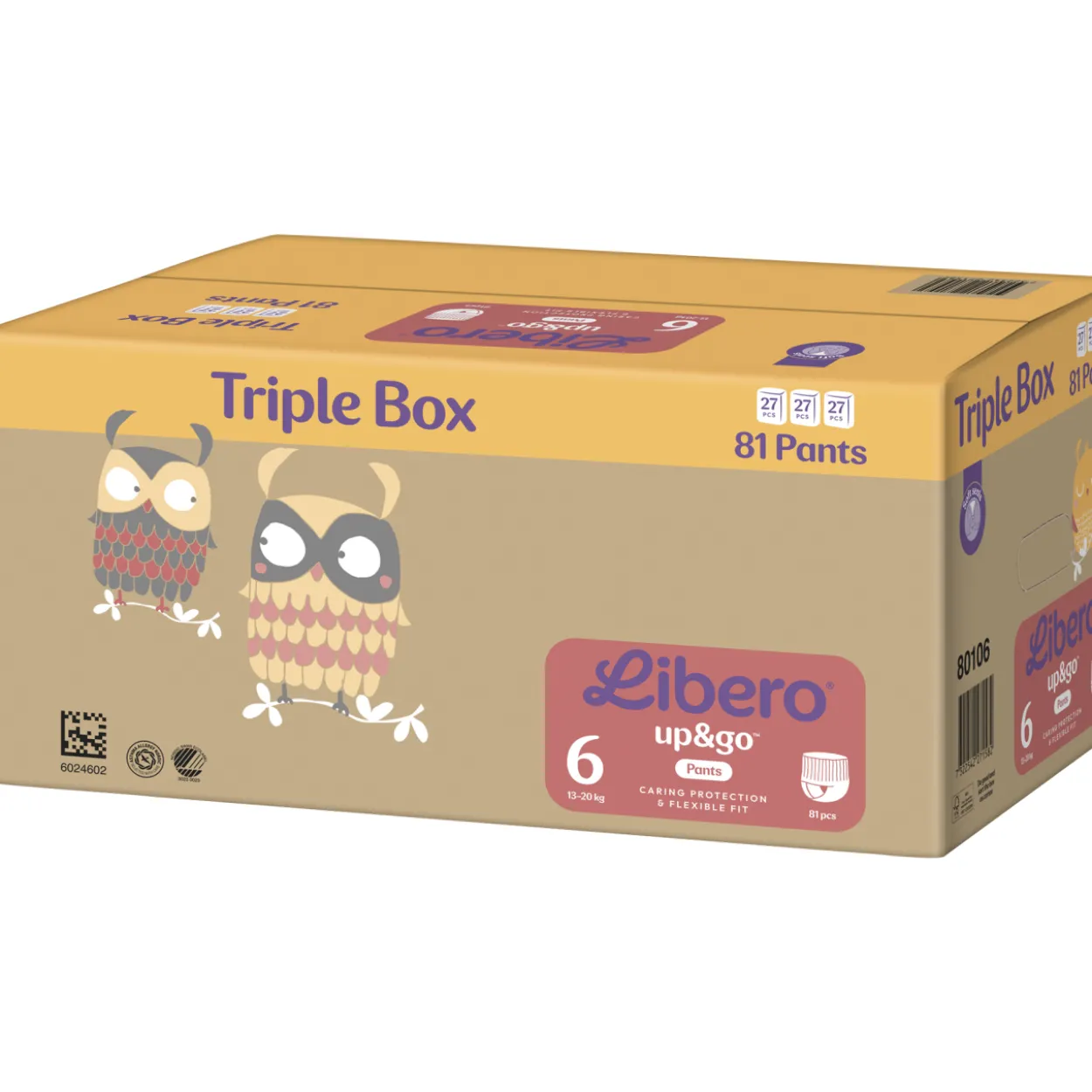 Housuvaippa Libero 81 kpl Up&Go 6, 13-20 kg Triple Box