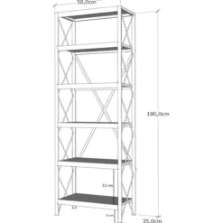 Hyllykkö Chic Home 50 x 35 x 180 cm Suvi