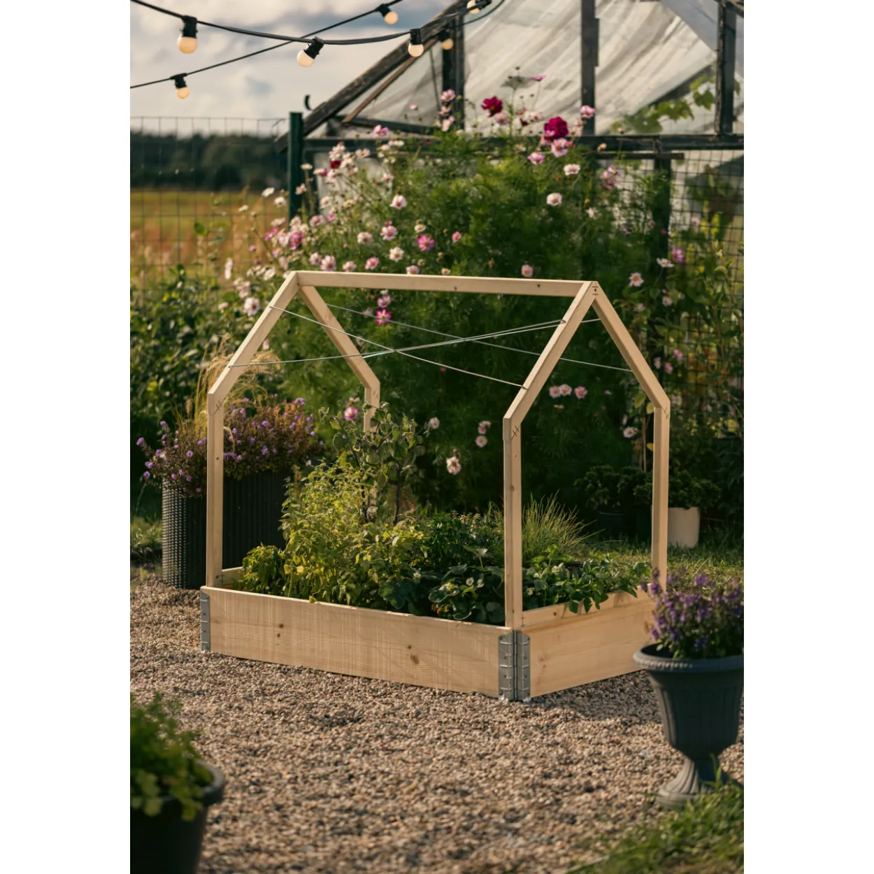 Istutuslaatikon suoja Upyard 3in1, 120 x 80 cm, luonnollinen