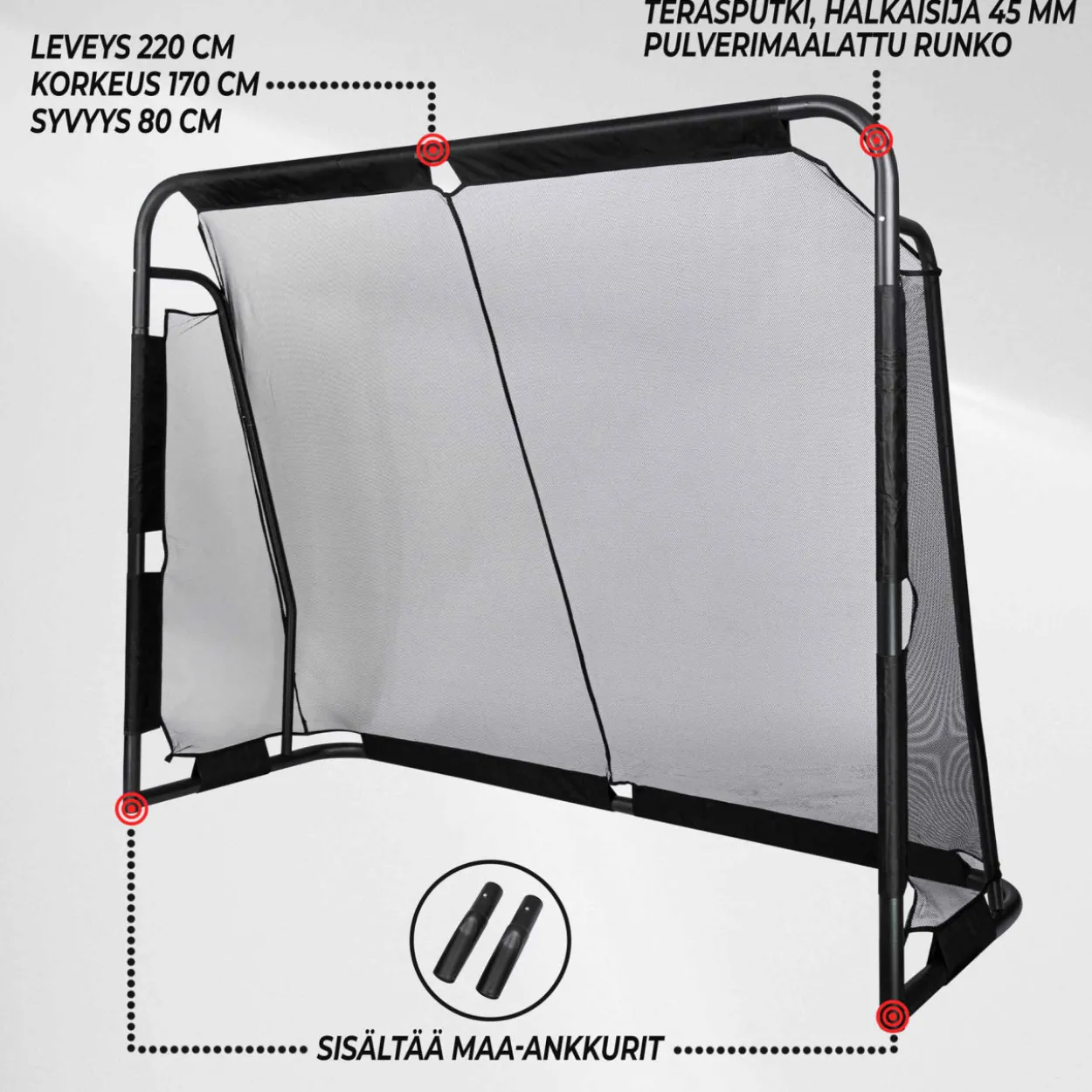 Jalkapallomaali Prosport Premium 220 x 170 x 80 cm
