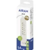 Jatkojohto Airam Jax 3-os+3USB 65 W 1,4 m valkoinen