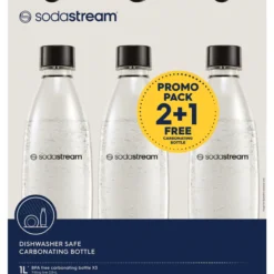 Juomapullo SodaStream 3 x 1 l Fuse musta