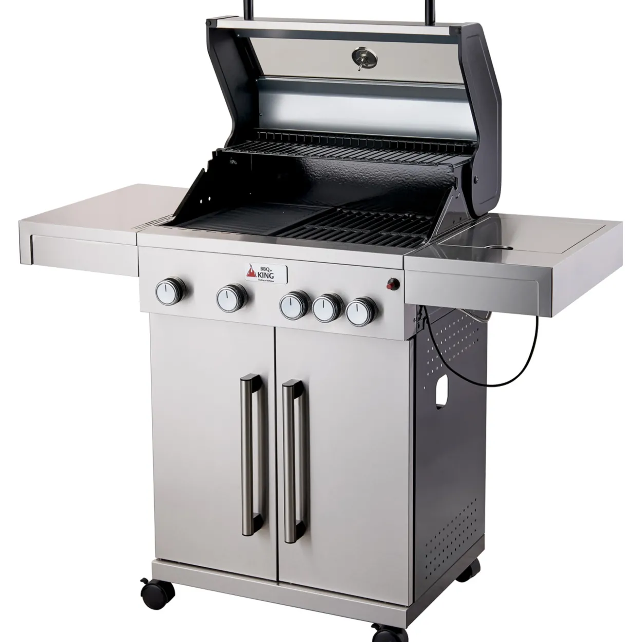 Kaasugrilli BBQ King Pro Series, 4 + 1 poltinta, lasi-ikkuna