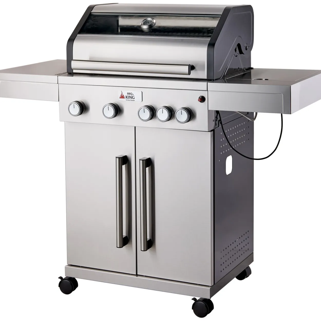 Kaasugrilli BBQ King Pro Series, 4 + 1 poltinta, lasi-ikkuna