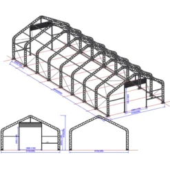 Kalustohalli Ranch Premium 9,15 x 24,4 x 6,1 m 900 g