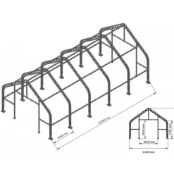 Kalustohalli Ranch Premium 6,1 x 12,2 x 4,88 m 900 g