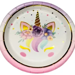 Kartonkilautanen Let's Party 8 kpl 23 cm Yksisarvinen