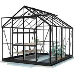 Kasvihuone Lykke Glass 8,2m2, musta