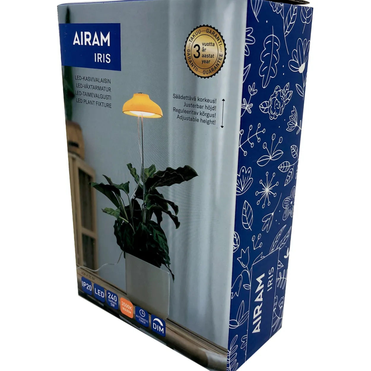 Kasvivalo Airam Iris 5W/835 240lm keltainen