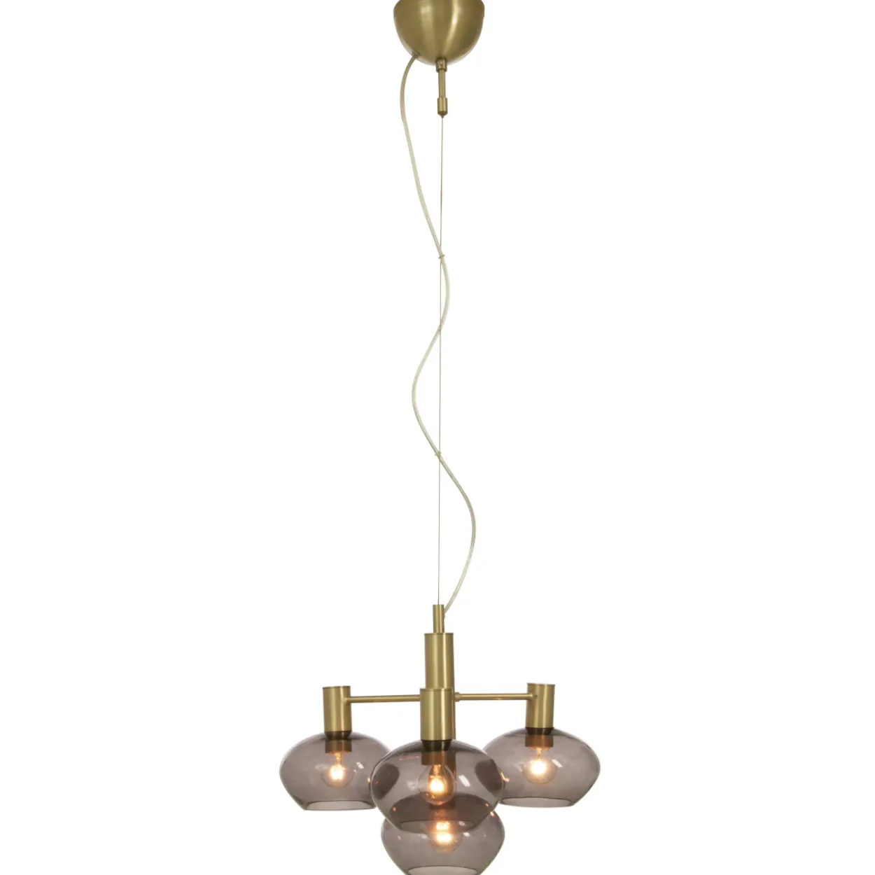 Kattovalaisin Aneta Lighting Bell 4-osainen, mattamessinki/savunharmaa