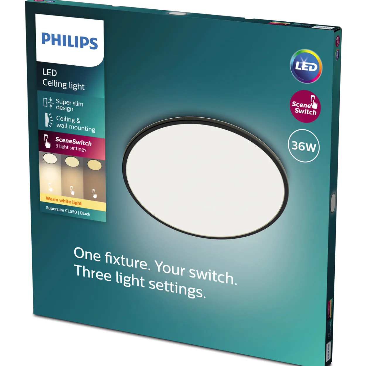 Kattovalaisin Philips Superslim CL550 SS RD 36W 27K B WV 06