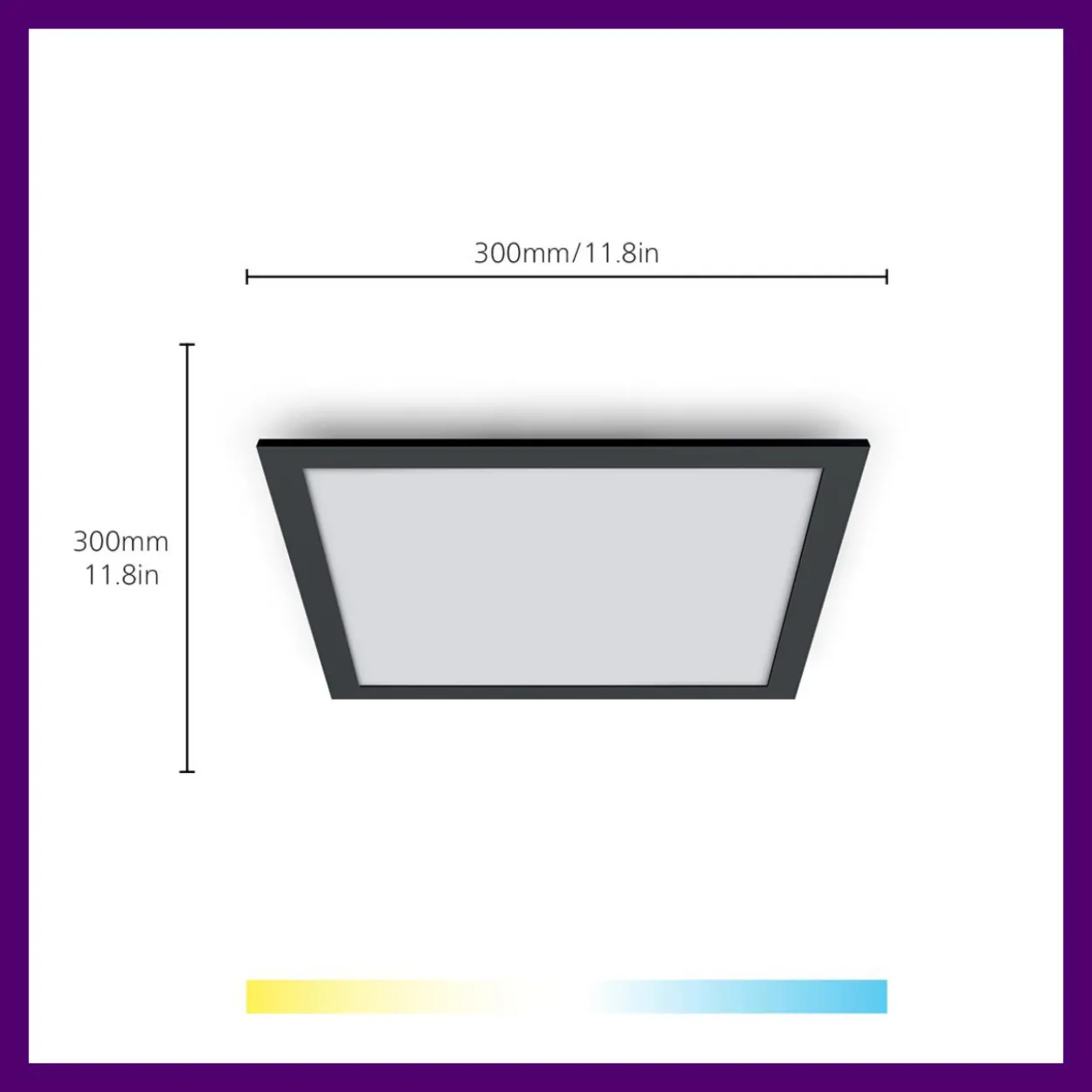 Kattovalaisin WiZ Panel musta SQ 12W 27-65K TW