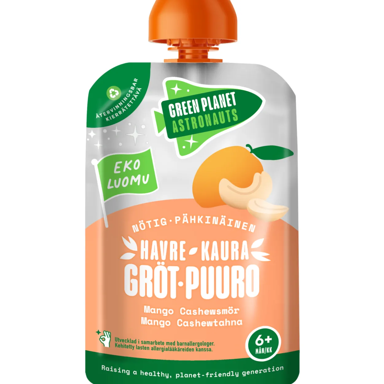 Kaurapuuro Green Planet Astronauts 100 g pähkinäinen mango luomu 6 kk+
