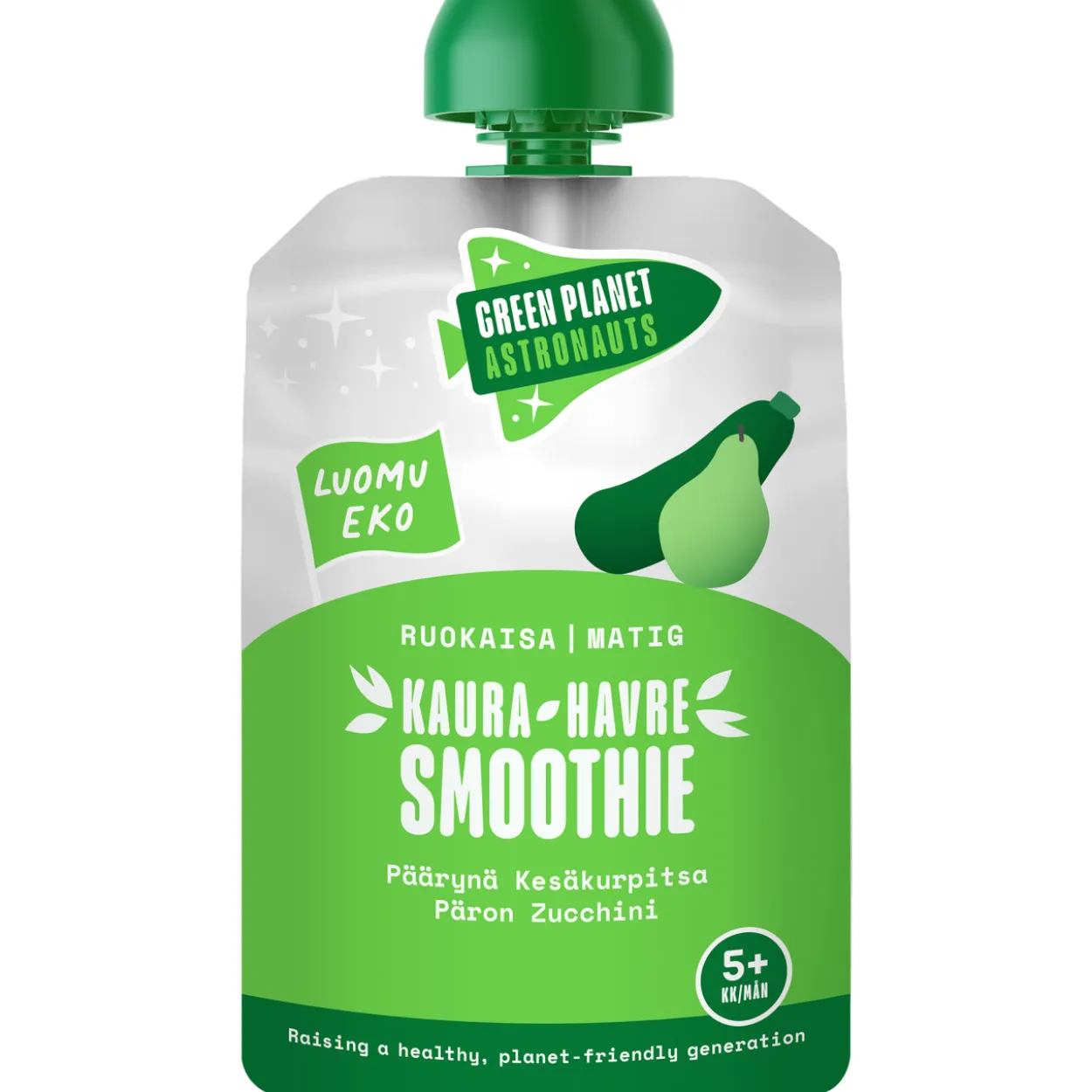 Kaurasmoothie Green Planet Astronauts 100 g päärynä-kesäkurpitsa luomu 5 kk+