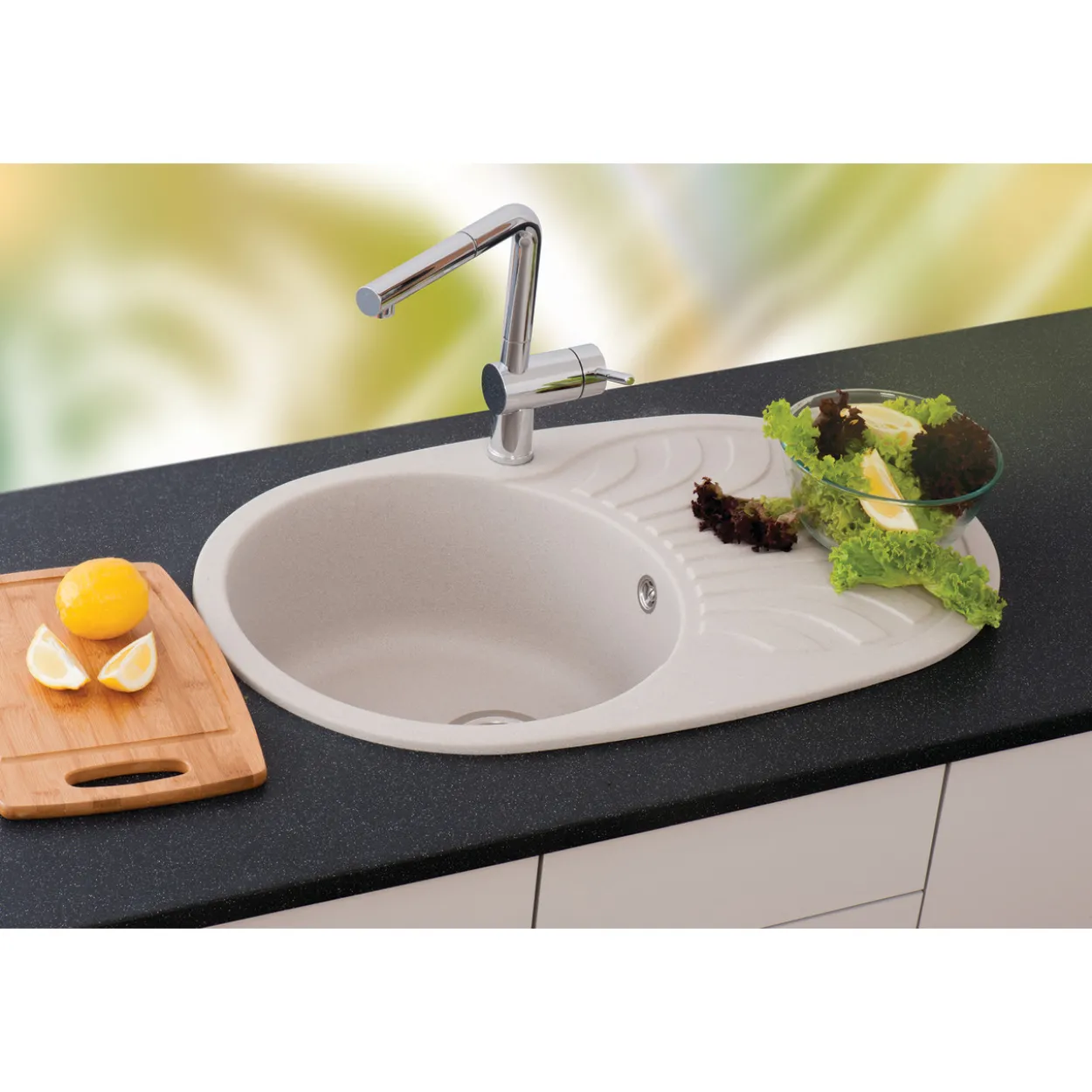 Keittiöallas Aqualine 780 x 500 mm X-Granit hiekanvärinen