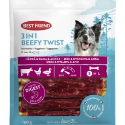 Kierretikku Best Friend 10 kpl 160 g 3in1 Beefy Twist