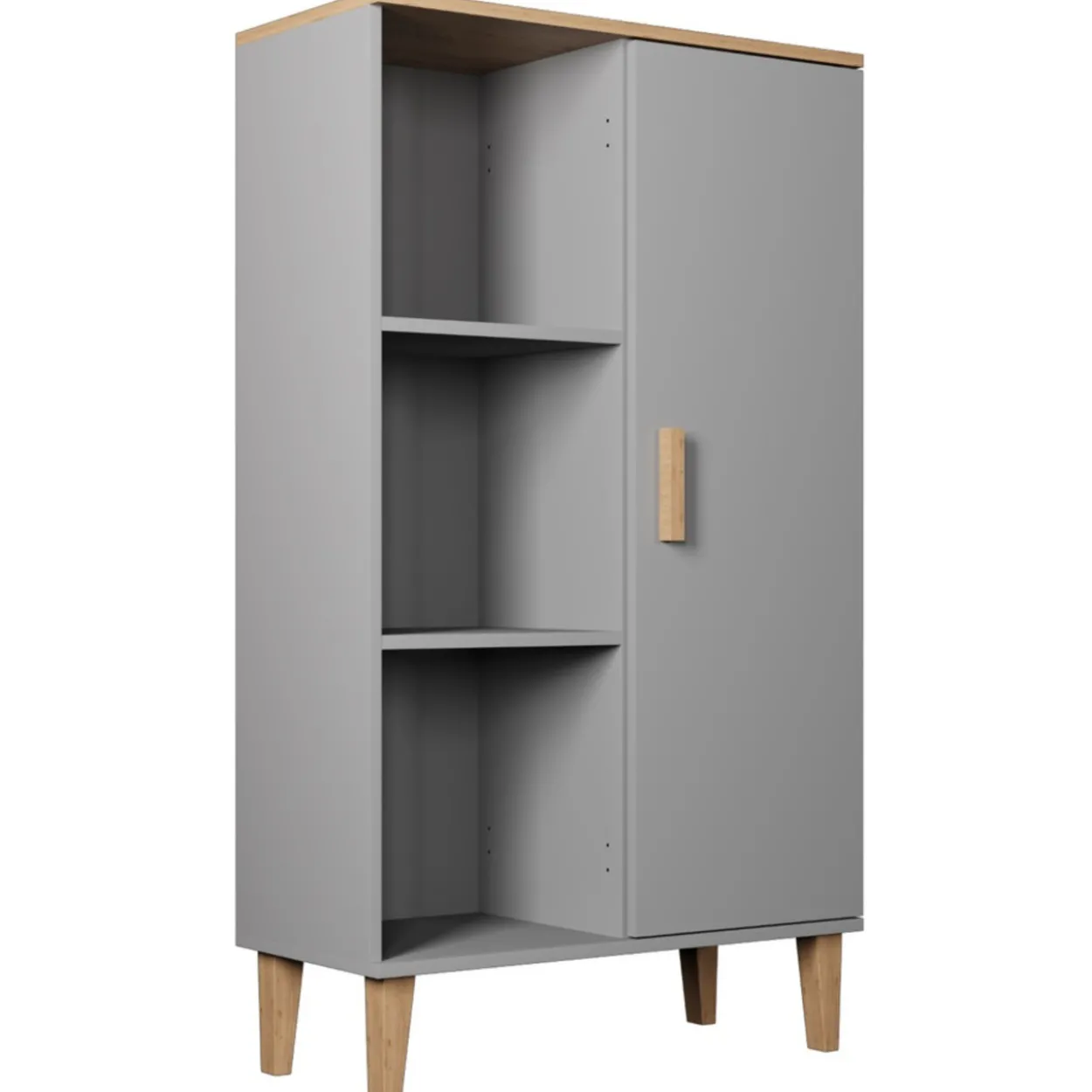 Kirjahylly Kocot 120 cm Denver harmaa/beige