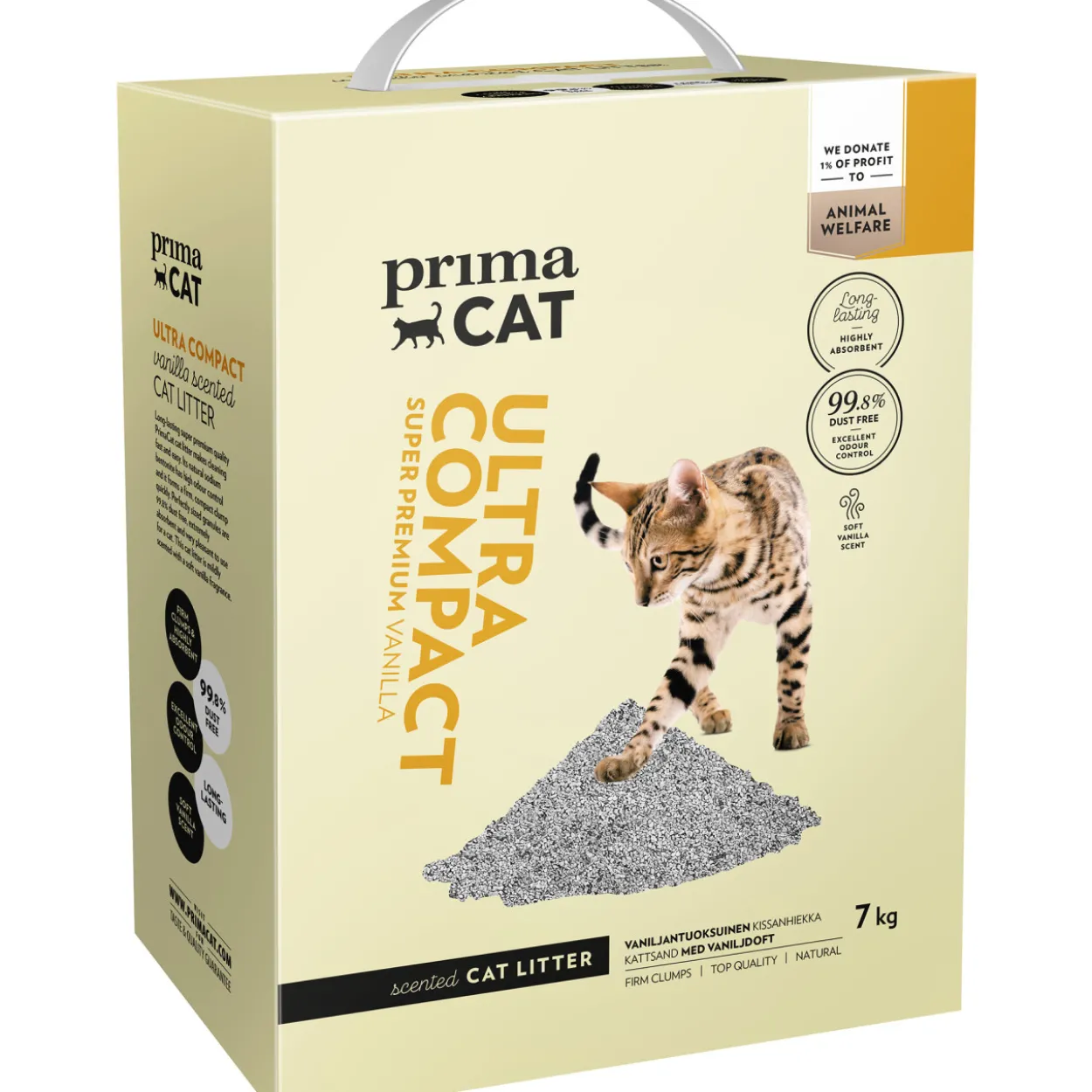 Kissanhiekka PrimaCat 7 kg Ultra Compact Vanilla