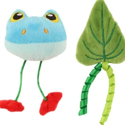 Kissan lelu Real Cat 2-pack Tropical Beach sammakko ja lehti