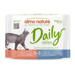 Kissanruoka Almo Nature 6 x 70 g Daily tonnikala-lohi, turska-katkarapu