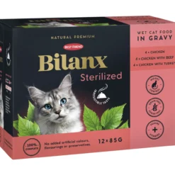 Kissanruoka Best Friend Bilanx 12 x 85 g Sterilized kana, nauta & kalkkuna kastikkeessa