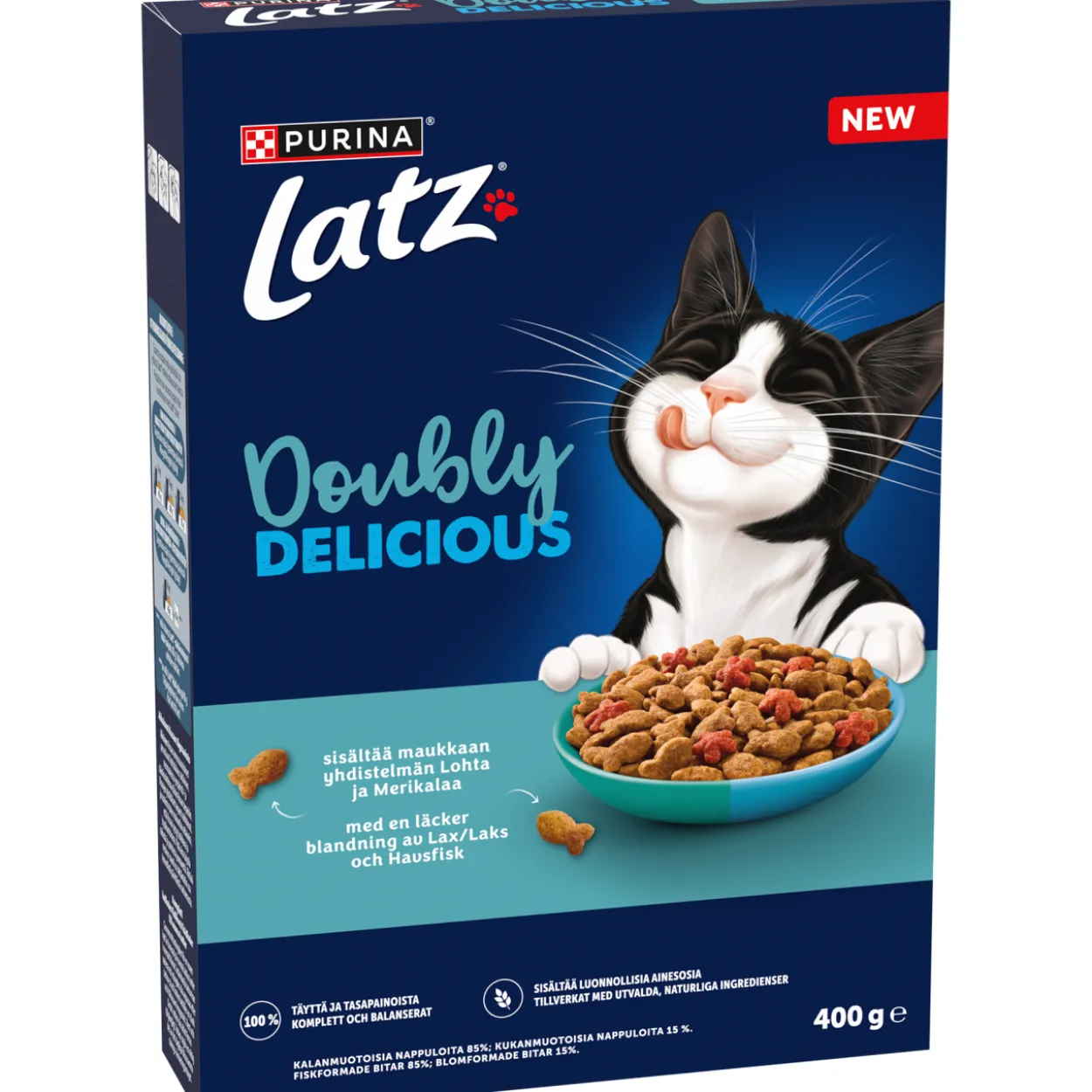 Kissanruoka Latz 400 g Doubly Delicious lohta ja merikalaa