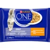 Kissanruoka Purina One 4 x 85 g Adult Minifileet kastikkeessa kanaa ja vihreitä papuja