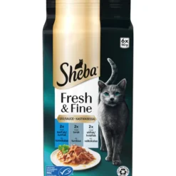 Kissanruoka Sheba 6 x 50 g Fresh & Fine kalalajitelma kastikkeessa