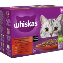 Kissanruoka Whiskas 7+ 12 x 85 g Perinteiset Ateriat kastikkeessa