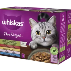 Kissanruoka Whiskas 12 x 85 g 1+ Pure Delight Suosikit hyytelössä