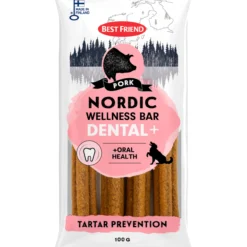 Koiran herkku Best Friend 100 g Nordic Wellness Bar Dental+ possu