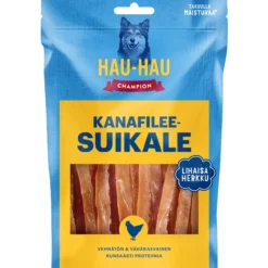 Koiran herkku Hau-Hau Champion 100 g kanafileesuikale