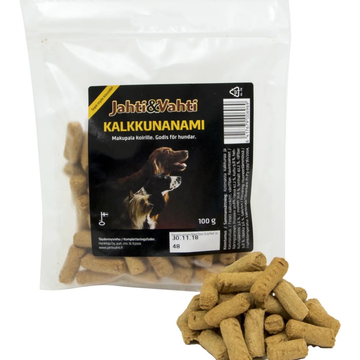 Koiran herkku Jahti&Vahti 100 g kalkkunanami