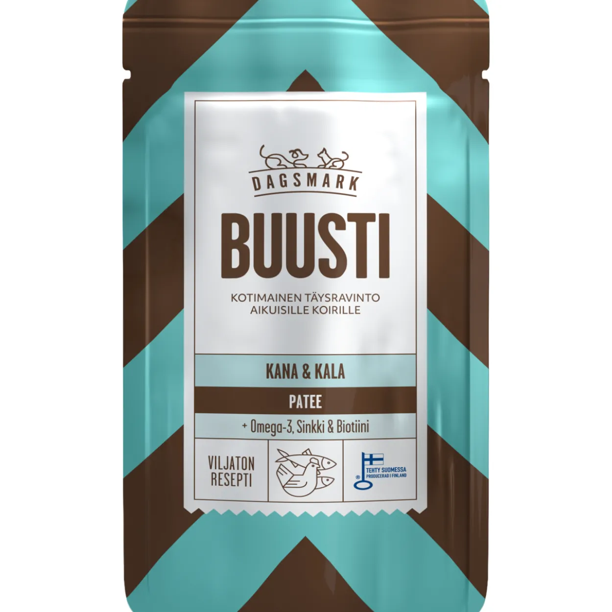 Koiranruoka Dagsmark 90 g Buusti kana-kala patee