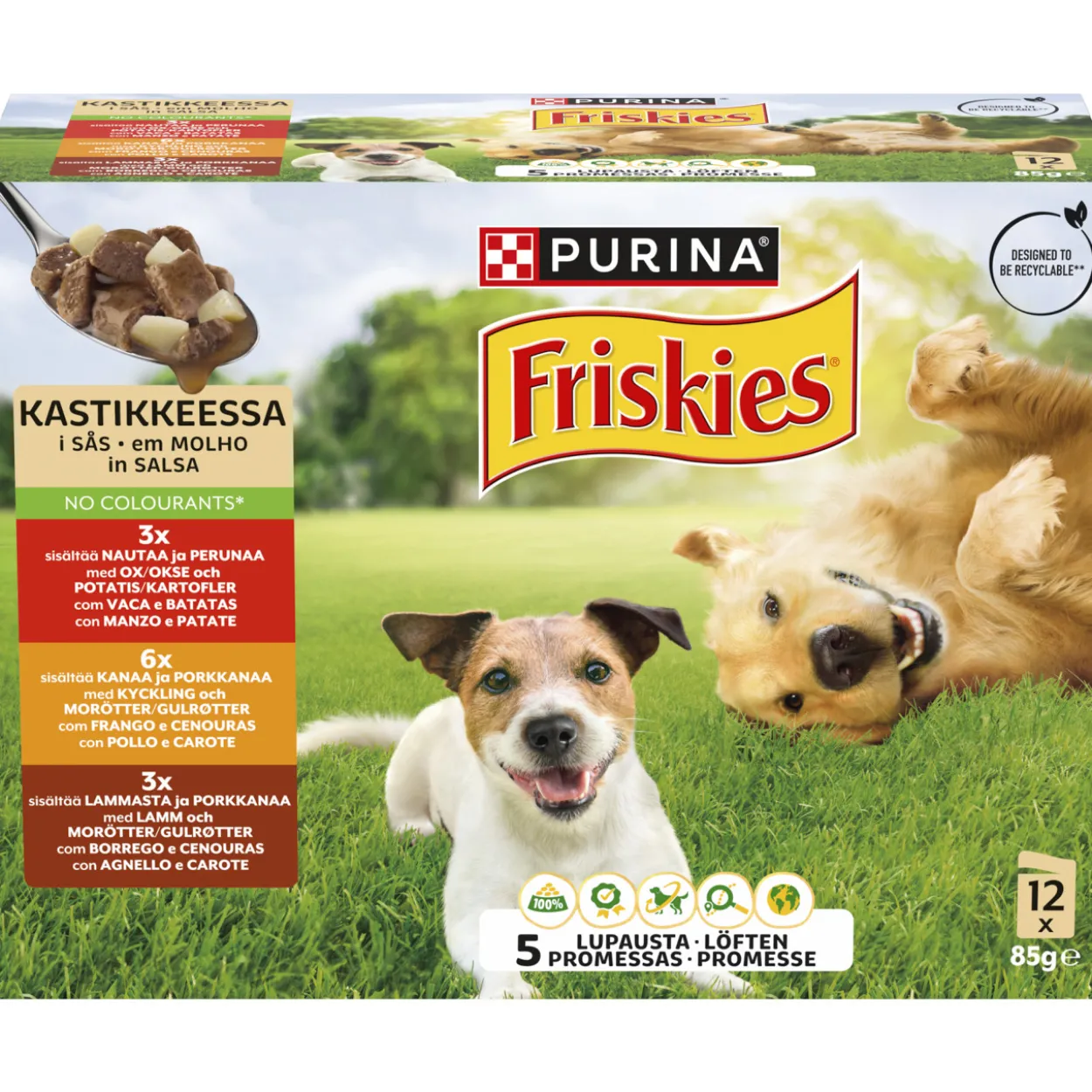 Koiranruoka Friskies 12 x 85 g Adult kastikkeessa