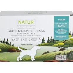 Koiranruoka NATUR PREMIUM PET 12 x 85 g lajitelma kastikkeessa